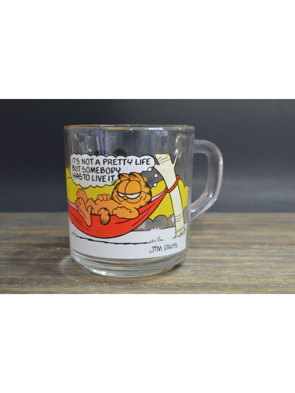 1970's Garfield Cup Coffee Jim Davis Odie Pretty Life Anchor Hocking McDonald's